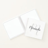 Carnet Script moderne Monogramme personnalisé et nom (Intérieur)