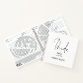 Carnet Script moderne Nom de la mariée Date Recette (Intérieur)