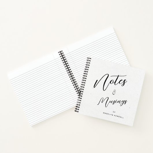 Carnet Script moderne Notes personnalisées & Musées Blanc (Intérieur)