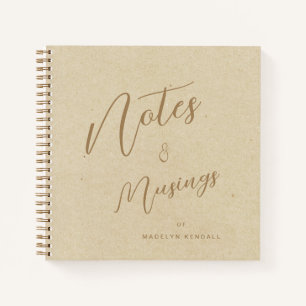 Carnet Script moderne Notes personnalisées & Musées Or