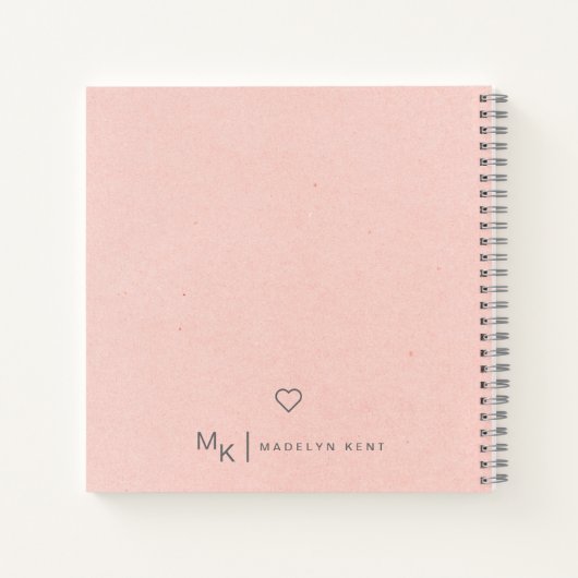 Carnet Script moderne Notes personnalisées & Musées rose (Dos)