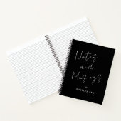 Carnet Script moderne Personnalisé noir et blanc (Intérieur)