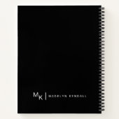 Carnet Script moderne Personnalisé noir et blanc (Dos)