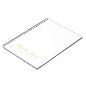 Carnet Script moderne professionnel blanc et or (Côté gauche)