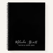 Carnet Script moderne professionnel noir et blanc (Devant)