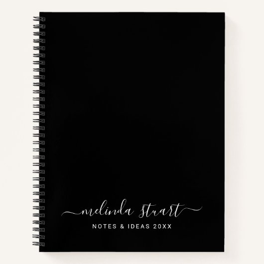 Carnet Script Moderne Professionnel Noir et Blanc (Devant)