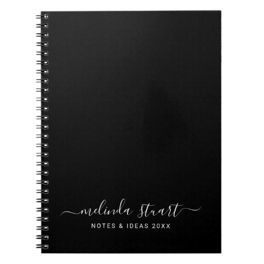 Carnet Script Moderne Professionnel Noir et Blanc (Devant)