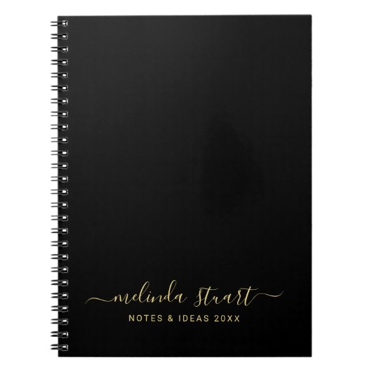Carnet Script Moderne Professionnel Noir et Or (Devant)