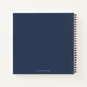 Carnet Script moderne vert marine bleu Mariage invité (Dos)