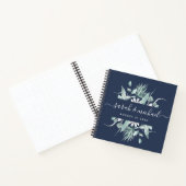 Carnet Script moderne vert marine bleu Mariage invité (Intérieur)