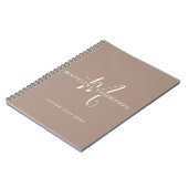 Carnet Script Monogrammé Beige Chaleur (Côté gauche)