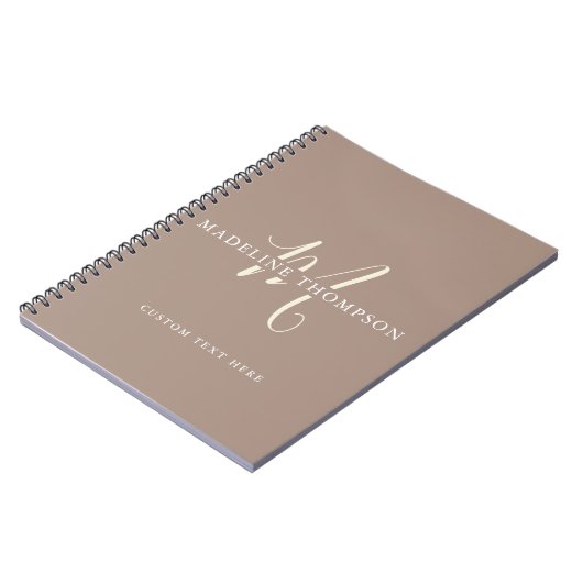 Carnet Script Monogrammé Beige Chaleur (Côté gauche)