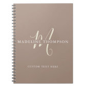Carnet Script Monogrammé Beige Chaleur (Devant)