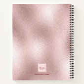 Carnet Script monogramme blanc or rose photo (Dos)