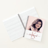 Carnet Script monogramme blanc or rose photo (Intérieur)