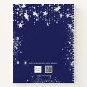 Carnet Script monogramme bleu marine étoiles blanches (Dos)