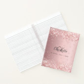 Carnet Script monogramme de poussière de parties scintill (Intérieur)