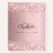 Carnet Script monogramme de poussière de parties scintill (Devant)