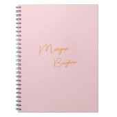 Carnet Script monogramme minimaliste rose (Devant)