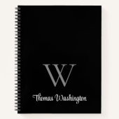 Carnet Script monogramme noir (Devant)