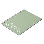 Carnet Script Name Minimalist Green Eucalyptus (Côté gauche)