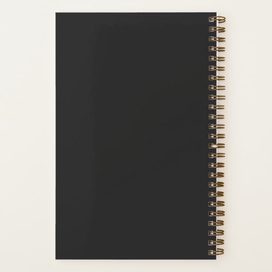 Carnet Script noir & blanc moderne Monogramme initial Lux (Verso)