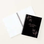 Carnet Script noir rose floral bullet planificateur de co (Intérieur)