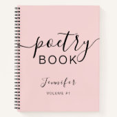Carnet Script noir rose vif Votre nom Poésie (Devant)