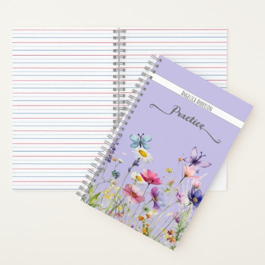Carnet Script papillon fleur sauvage nom personnalisé Lil (À l'intérieur)