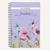 Carnet Script papillon fleur sauvage nom personnalisé Lil (Recto)