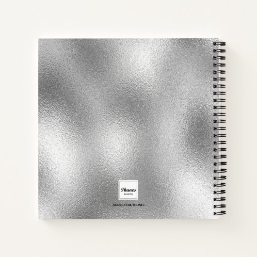 Carnet Script photo de nom monogramme en argent (Dos)