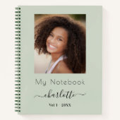 Carnet Script photo vert sauge (Devant)