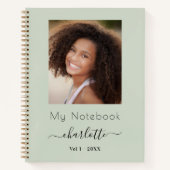Carnet Script photo vert sauge (Devant)