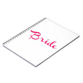 Carnet Script rétro de mariée rose chaud (Côté gauche)