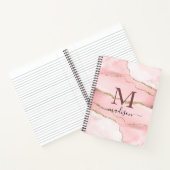 Carnet Script Rose d'or Monogramme moderne (Intérieur)