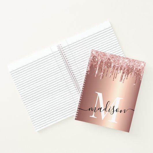 Carnet Script rose Gold Foil Parties scintillant Drig (Intérieur)