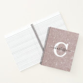 Carnet Script rose Rose monogramme Parties scintillant or (Intérieur)