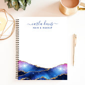 Carnet Script Signature Agate Galaxie Étoiles Célestes