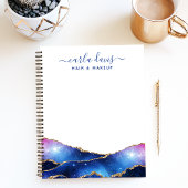 Carnet Script Signature Agate Galaxie Étoiles Célestes