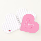 Carnet Script simple élégant Personnalisé Coeur rose (Intérieur)