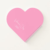 Carnet Script simple élégant Personnalisé Coeur rose (Dos)