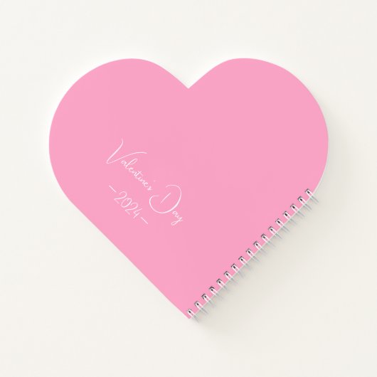Carnet Script simple élégant Personnalisé Coeur rose (Dos)