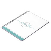 Carnet Script Turquoise monogramme (Côté gauche)
