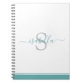 Carnet Script Turquoise monogramme (Devant)