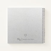 Carnet Scripts délicats Gradient Argent Gris Personnalisé (Dos)