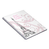 Carnet Scrolls et Tour Eiffel - Rose (Côté Droit)