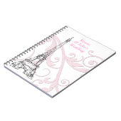 Carnet Scrolls et Tour Eiffel - Rose (Côté gauche)