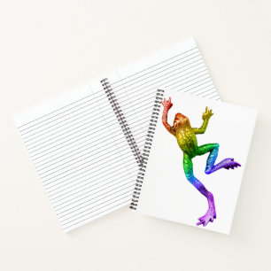 Carnet Sculpture de grenouille aux couleurs de l'arc-en-c