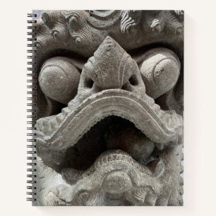 Carnet Sculpture de roche en granit Foo Dog Dragon chinoi