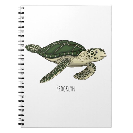 Carnet Sea turtle cartoon illustration (Devant)